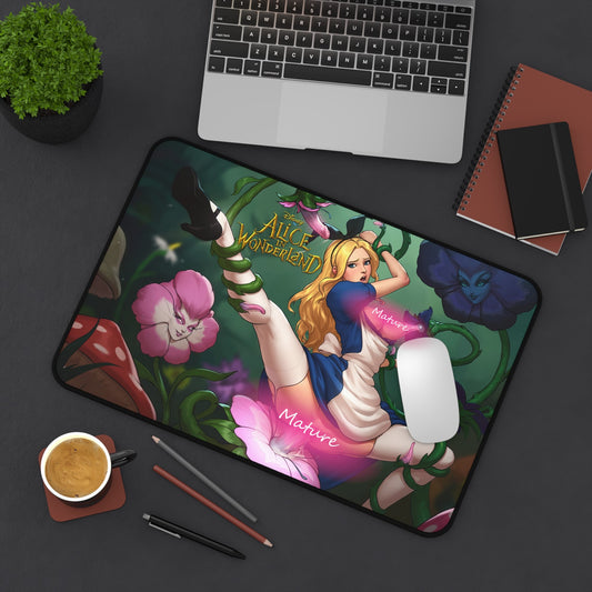 Alice in Wonderland, Alice Liddell Gets Love from the Talking Flowers, Mouse Pad, Desk Mat